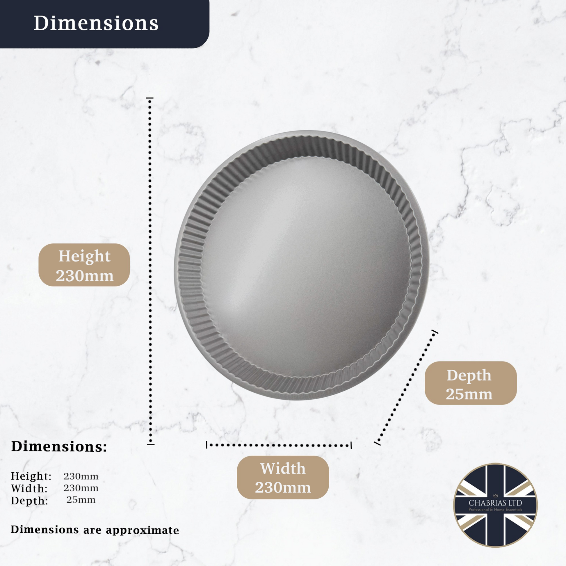 Non-Stick Fluted Round Quiche Tin, 22cm (2 piece) - Premium Kitchen from Chabrias Ltd - Just £9.99! Shop now at Chabrias Ltd