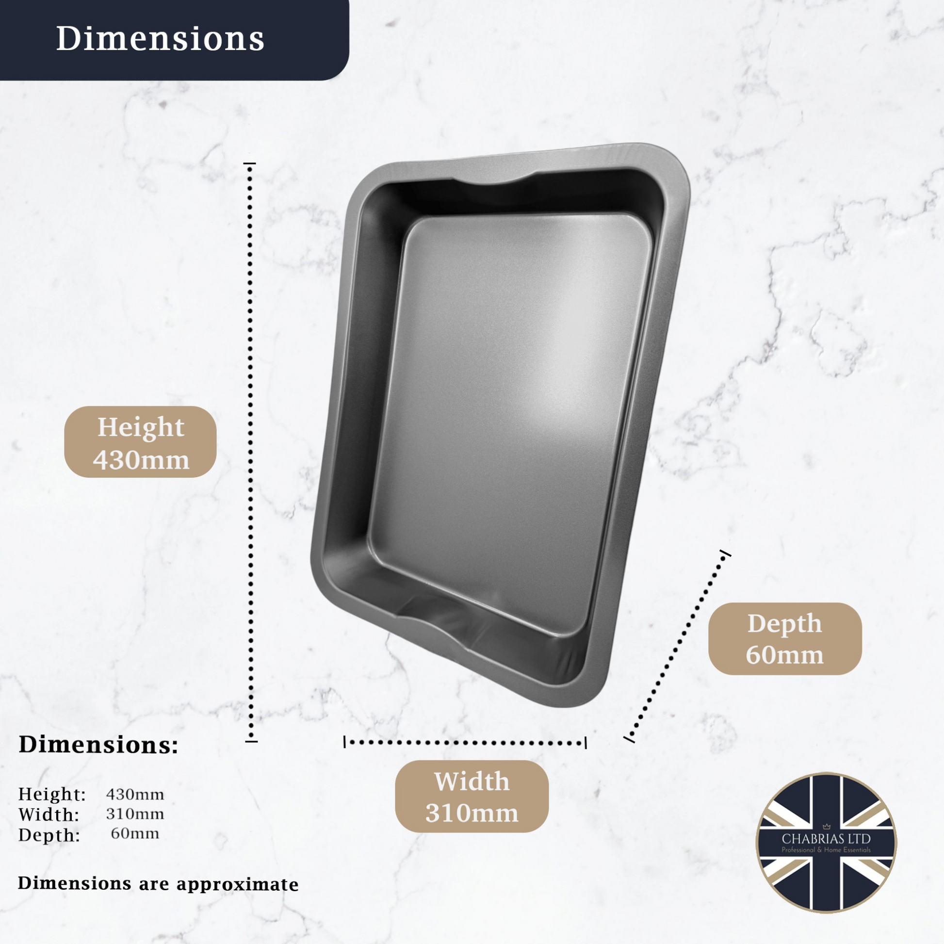Non-Stick Baking Set, Roasting and Baking Trays, Extra Large, 43cm (2 piece) - Premium Home from Samuel Groves - Just £17.99! Shop now at Chabrias Ltd