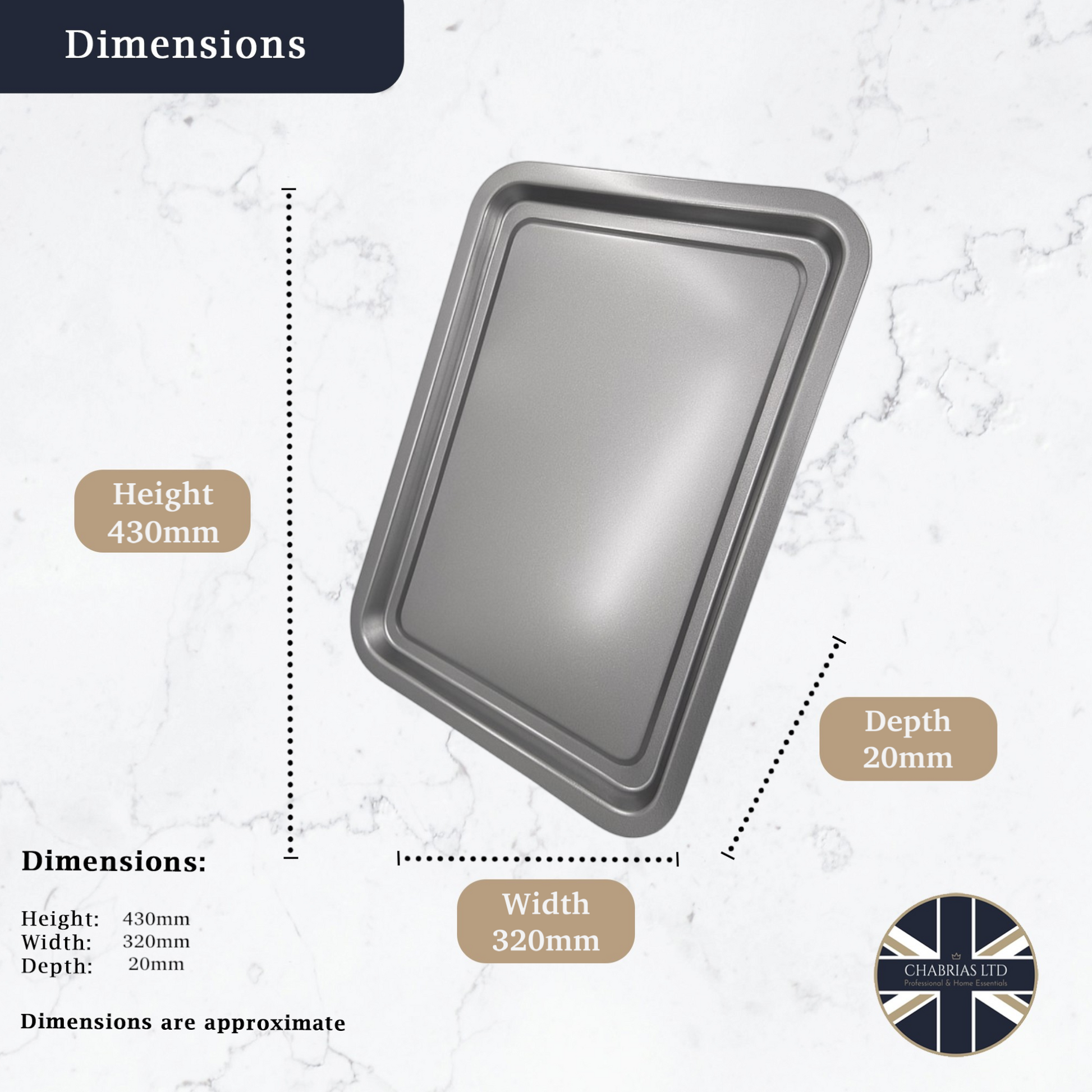Non-Stick Oven Baking Tray Extra Large, 43cm - Premium Kitchen from Chabrias Ltd - Just £9.99! Shop now at Chabrias Ltd