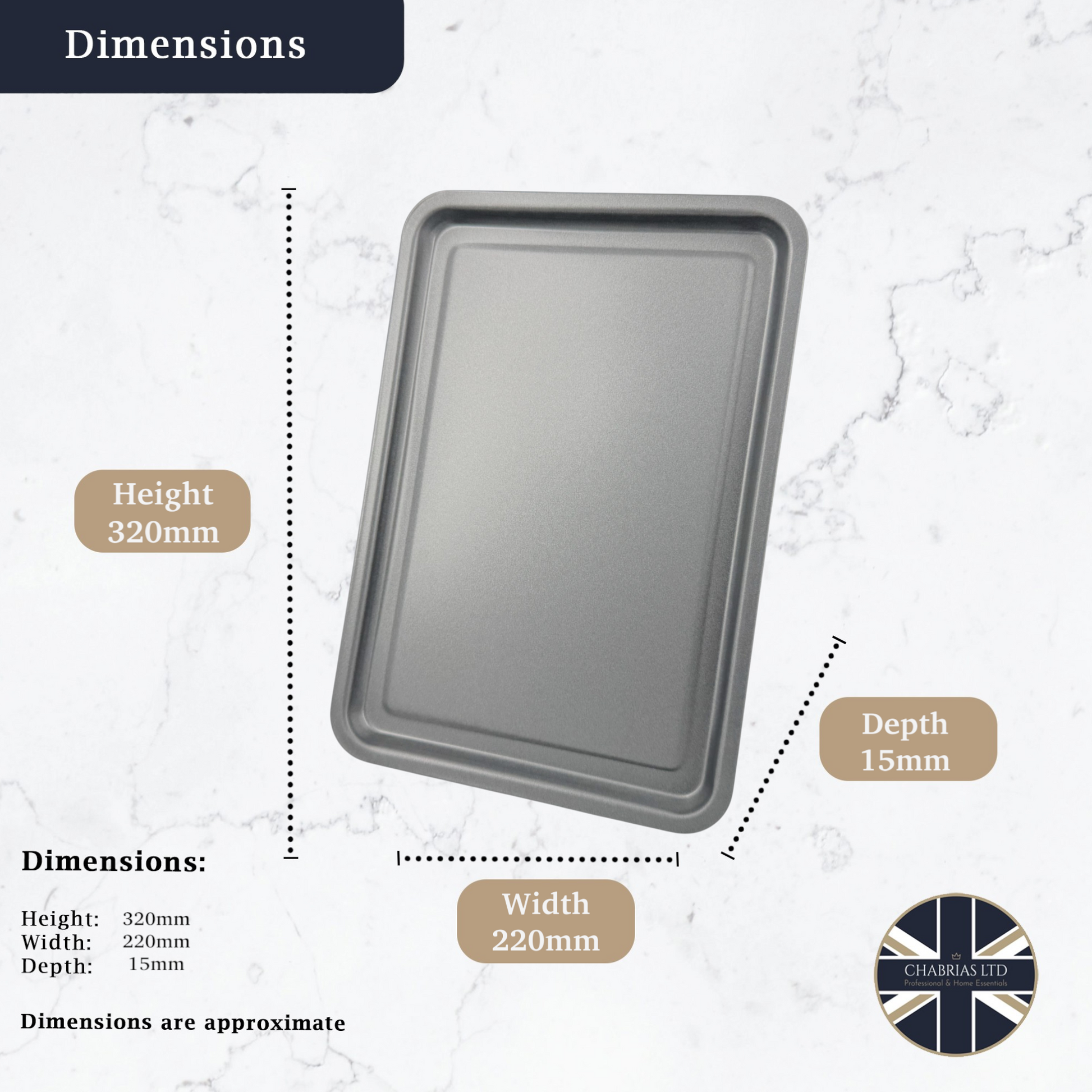 Non-Stick Oven Baking Tray Medium, 32cm (2 piece) - Premium Kitchen from Chabrias Ltd - Just £8.99! Shop now at Chabrias Ltd