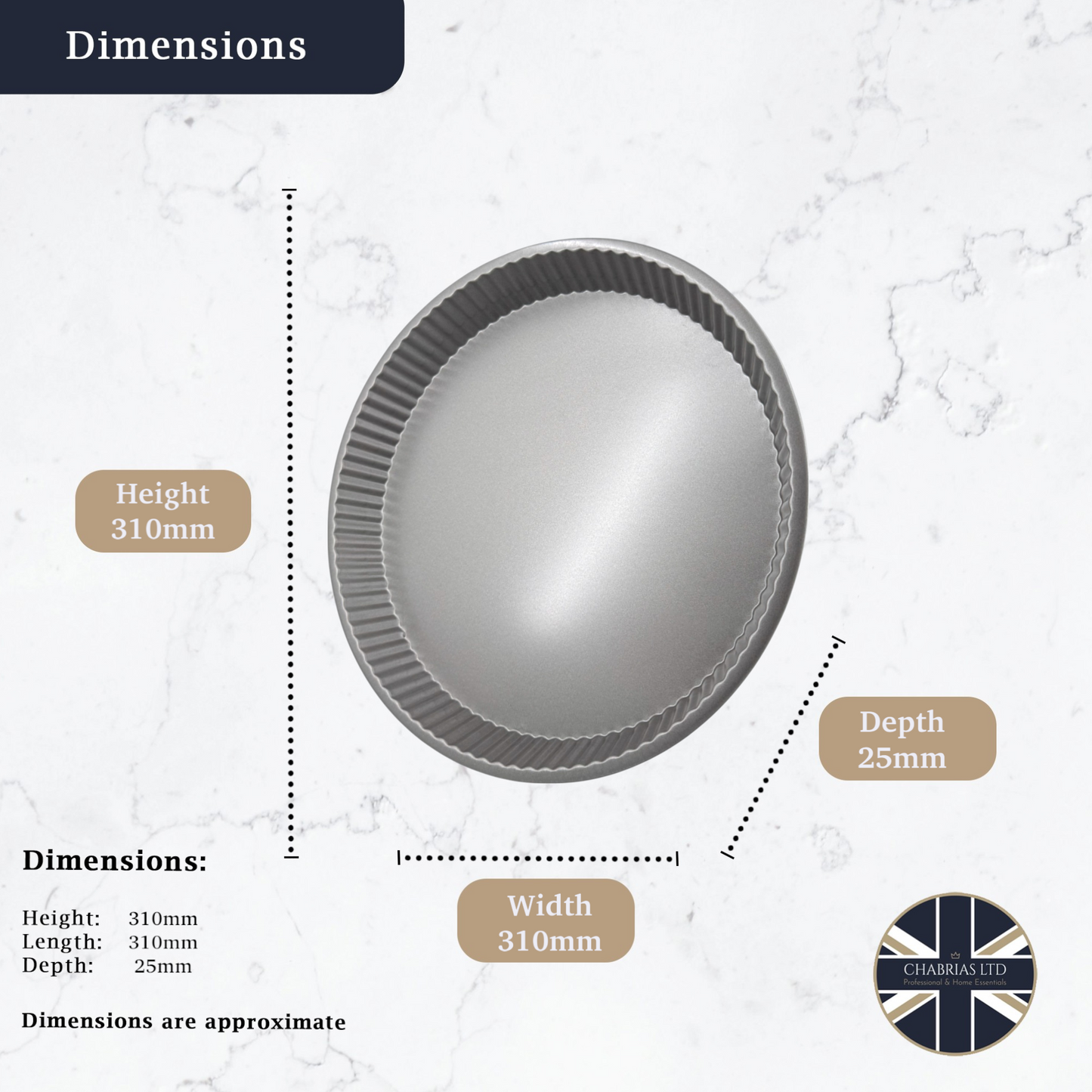 Non-Stick Fluted Round Quiche Tin, 31cm (2 piece) - Premium Kitchen from Chabrias Ltd - Just £9.99! Shop now at Chabrias Ltd