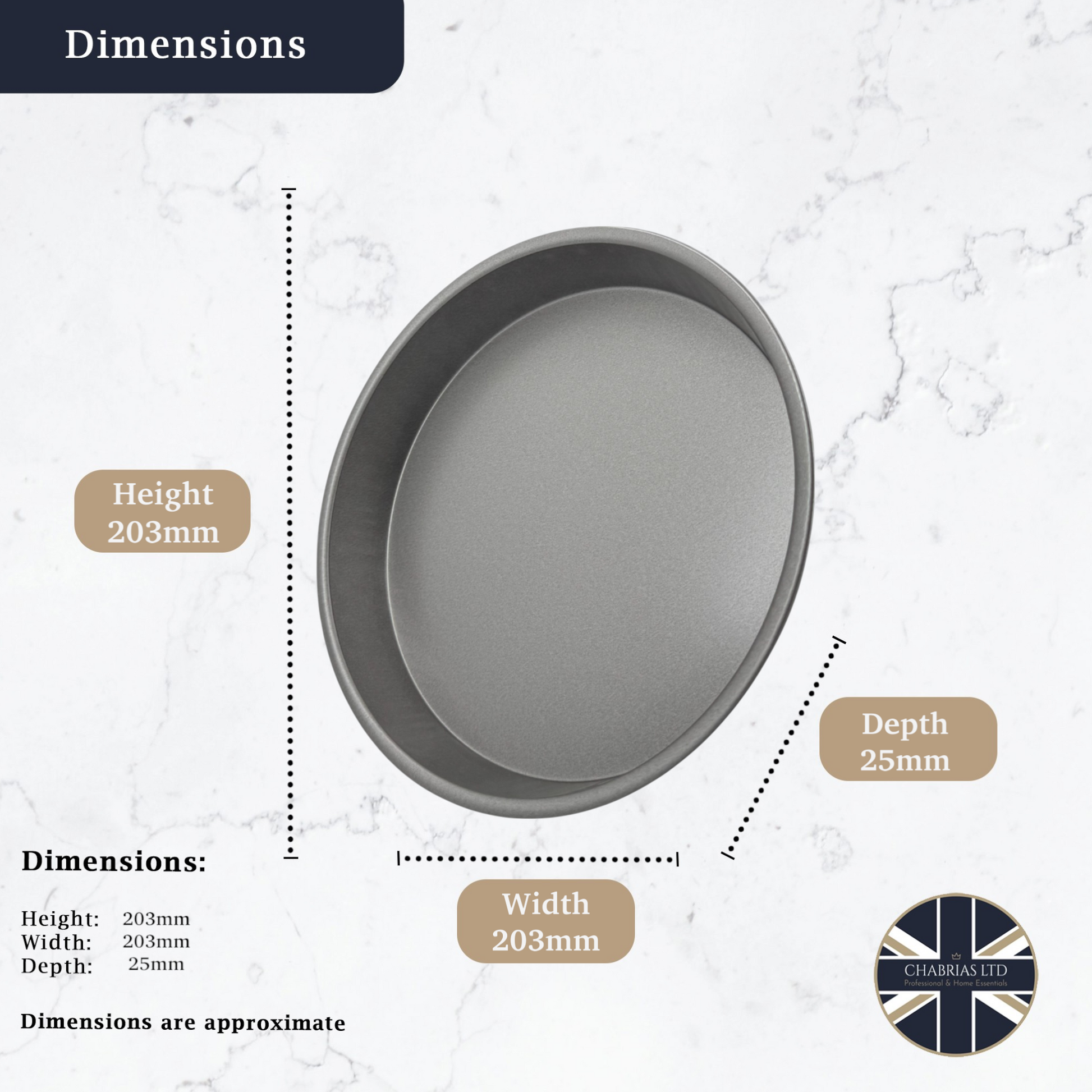 Non-Stick Sandwich Cake Tin, 8" (2 piece) - Premium Kitchen from Chabrias Ltd - Just £9.99! Shop now at Chabrias Ltd