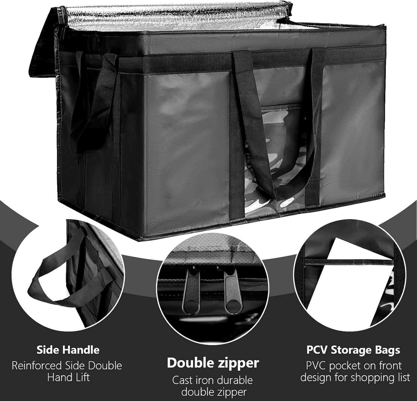 Insulated Food Delivery Bag – 59L Large Reusable Cooler Tote – Professional-Grade Thermal Transport for Catering & Delivery - Premium Food Storage Boxes from Chabrias Ltd - Just £18.99! Shop now at Chabrias Ltd