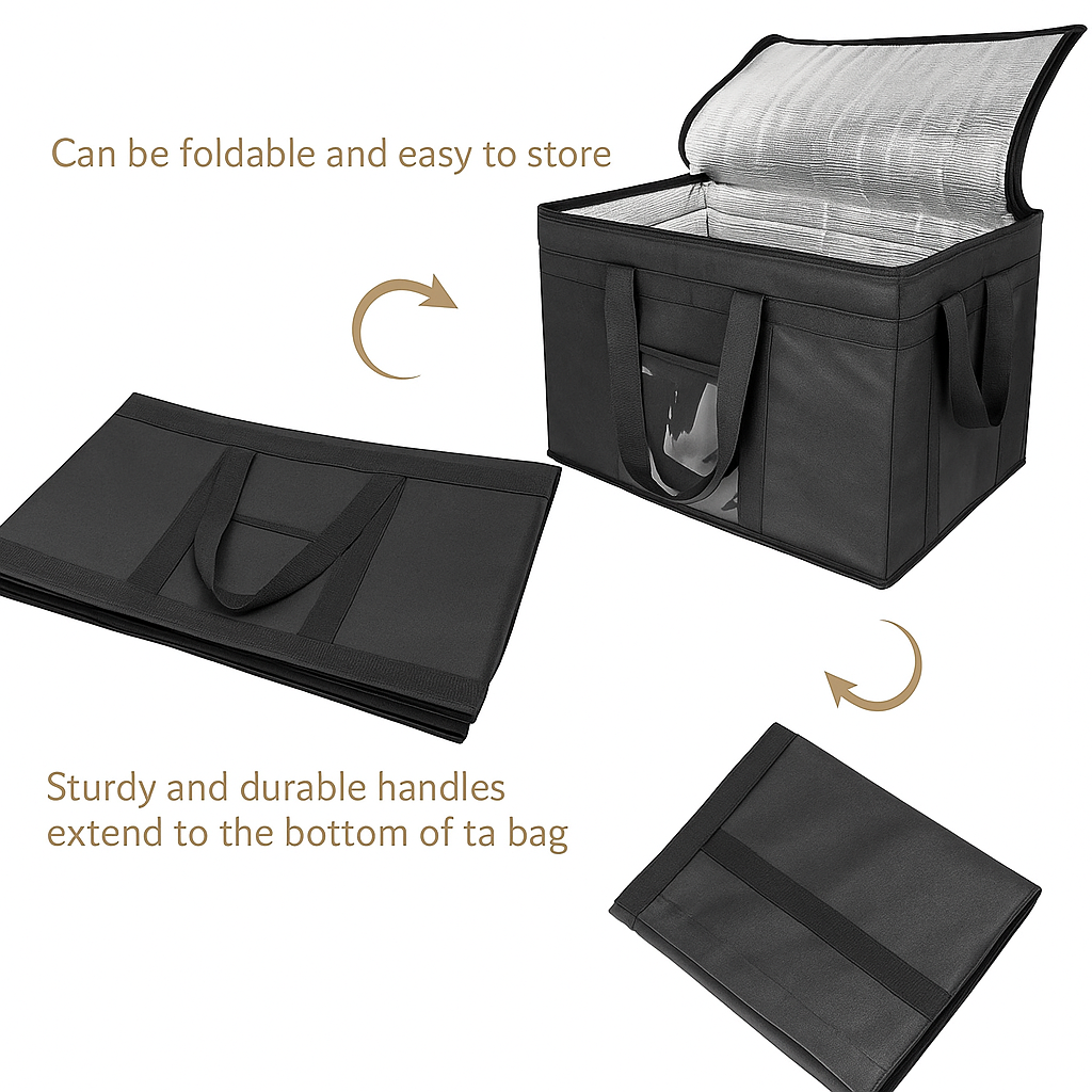 Insulated Food Delivery Bag – 59L Large Reusable Cooler Tote – Professional-Grade Thermal Transport for Catering & Delivery - Premium Food Storage Boxes from Chabrias Ltd - Just £18.99! Shop now at Chabrias Ltd