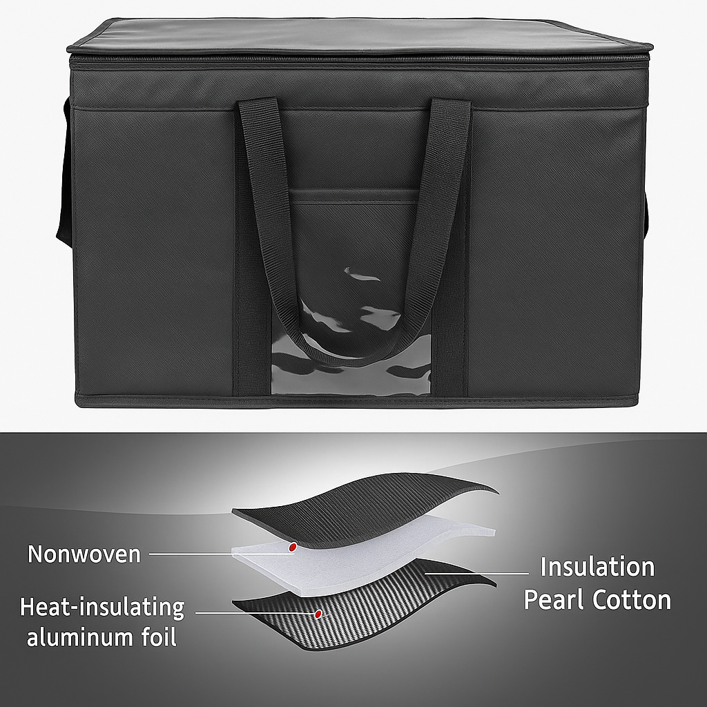 Insulated Food Delivery Bag – 59L Large Reusable Cooler Tote – Professional-Grade Thermal Transport for Catering & Delivery - Premium Food Storage Boxes from Chabrias Ltd - Just £18.99! Shop now at Chabrias Ltd