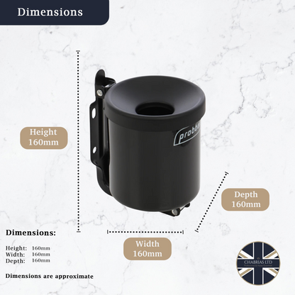 Probbax Wall-Mounted Ashtray Black, 1.5L - Premium Home from Chabrias Ltd - Just £29.99! Shop now at Chabrias Ltd