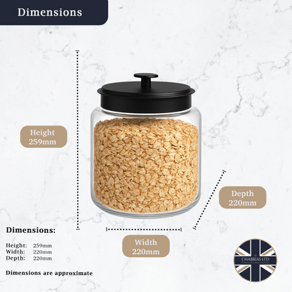 Montana Jar with Black Metal Lid, 1.5 Gallon - Premium Home from Chabrias Ltd - Just £29.99! Shop now at Chabrias Ltd