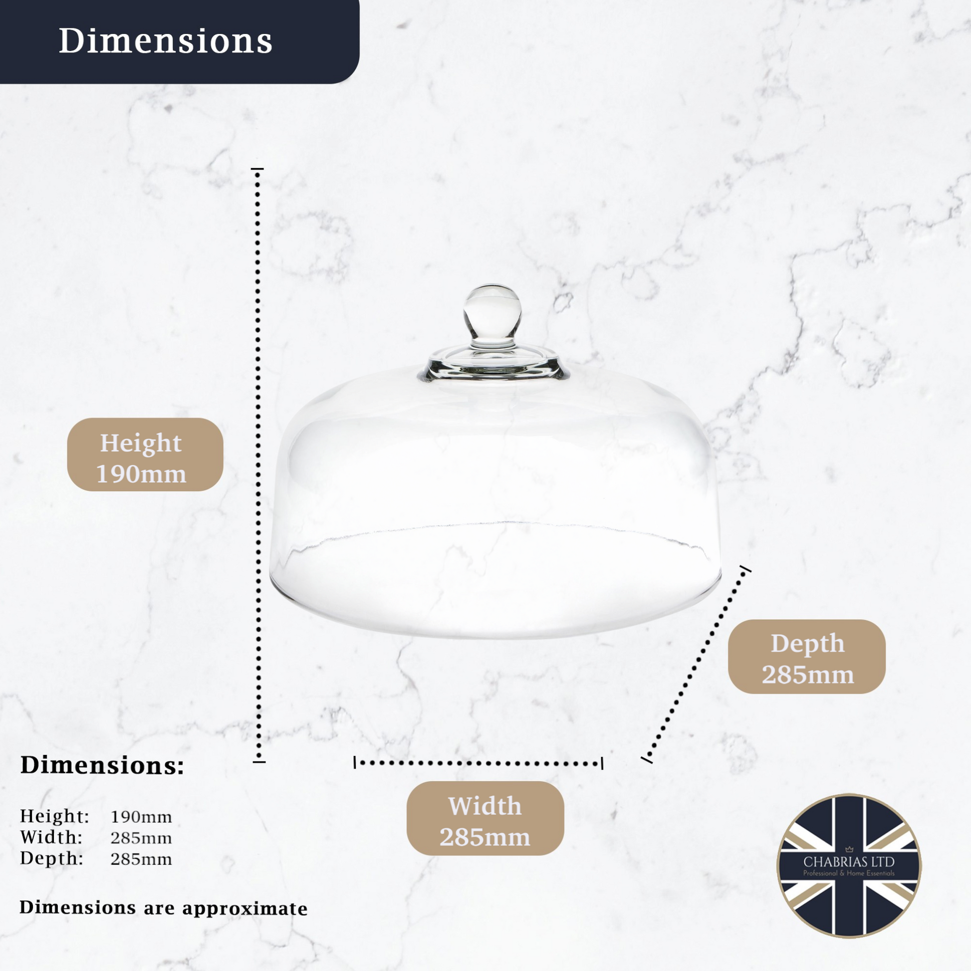 Glass Cake Dome 11.25" - Premium Home from Chabrias Ltd - Just £21.99! Shop now at Chabrias Ltd