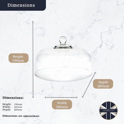 Glass Cake Dome 11.25" - Premium Home from Chabrias Ltd - Just £21.99! Shop now at Chabrias Ltd