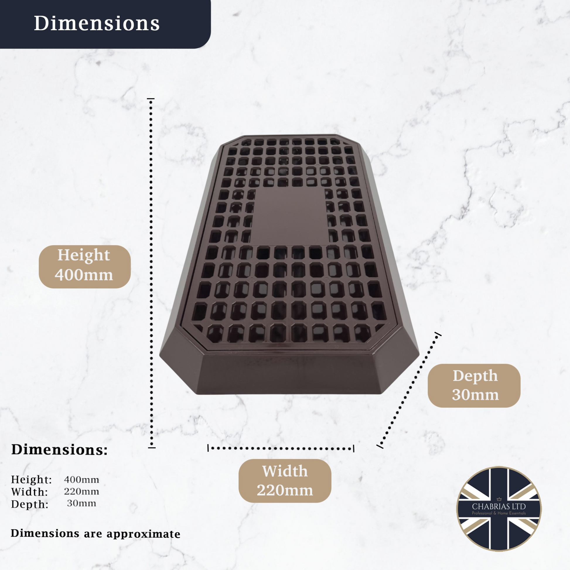 Uni Bar Plastic Drip Tray with Removable Grill, Brown - Premium BISS from Chabrias Ltd - Just £11.99! Shop now at Chabrias Ltd