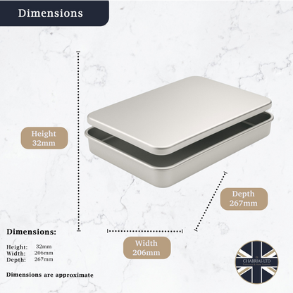 Professional Aluminium Baking Pan with Lid, (267 x 206 x 32mm) - Premium Kitchen from Chabrias Ltd - Just £16.99! Shop now at Chabrias Ltd