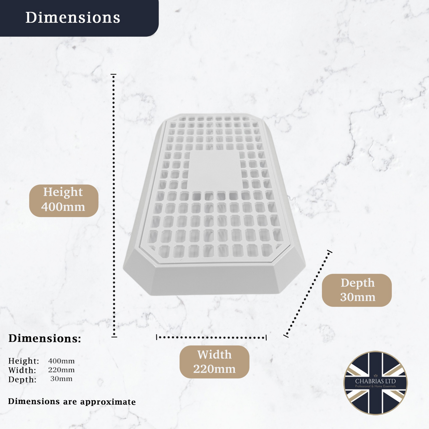 Uni Bar Plastic Drip Tray with Removable Grill, White - Premium BISS from Chabrias Ltd - Just £11.99! Shop now at Chabrias Ltd