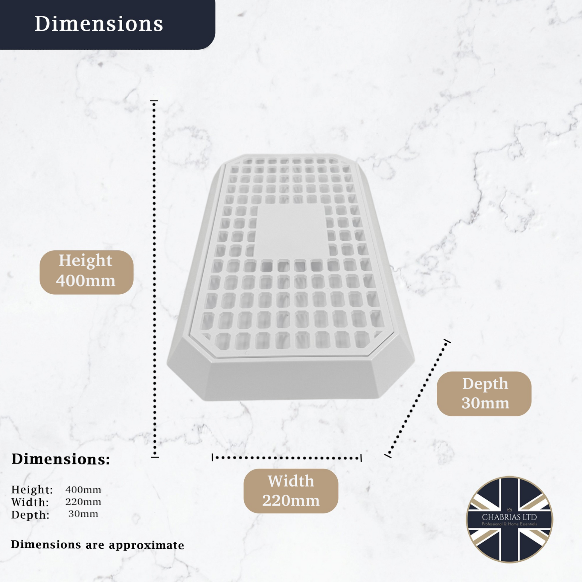 Uni Bar Plastic Drip Tray with Removable Grill, White - Premium BISS from Chabrias Ltd - Just £11.99! Shop now at Chabrias Ltd