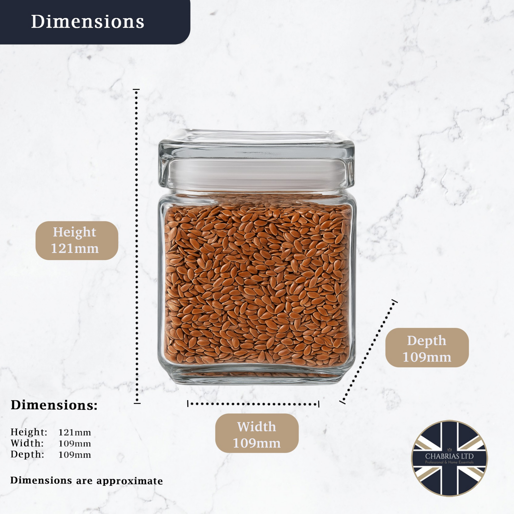 Stackable Storage Glass Jar, 1L (3 pack) - Premium Home from Chabrias Ltd - Just £25.49! Shop now at Chabrias Ltd