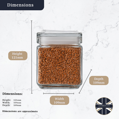 Stackable Storage Glass Jar, 1L (3 pack) - Premium Home from Chabrias Ltd - Just £25.49! Shop now at Chabrias Ltd