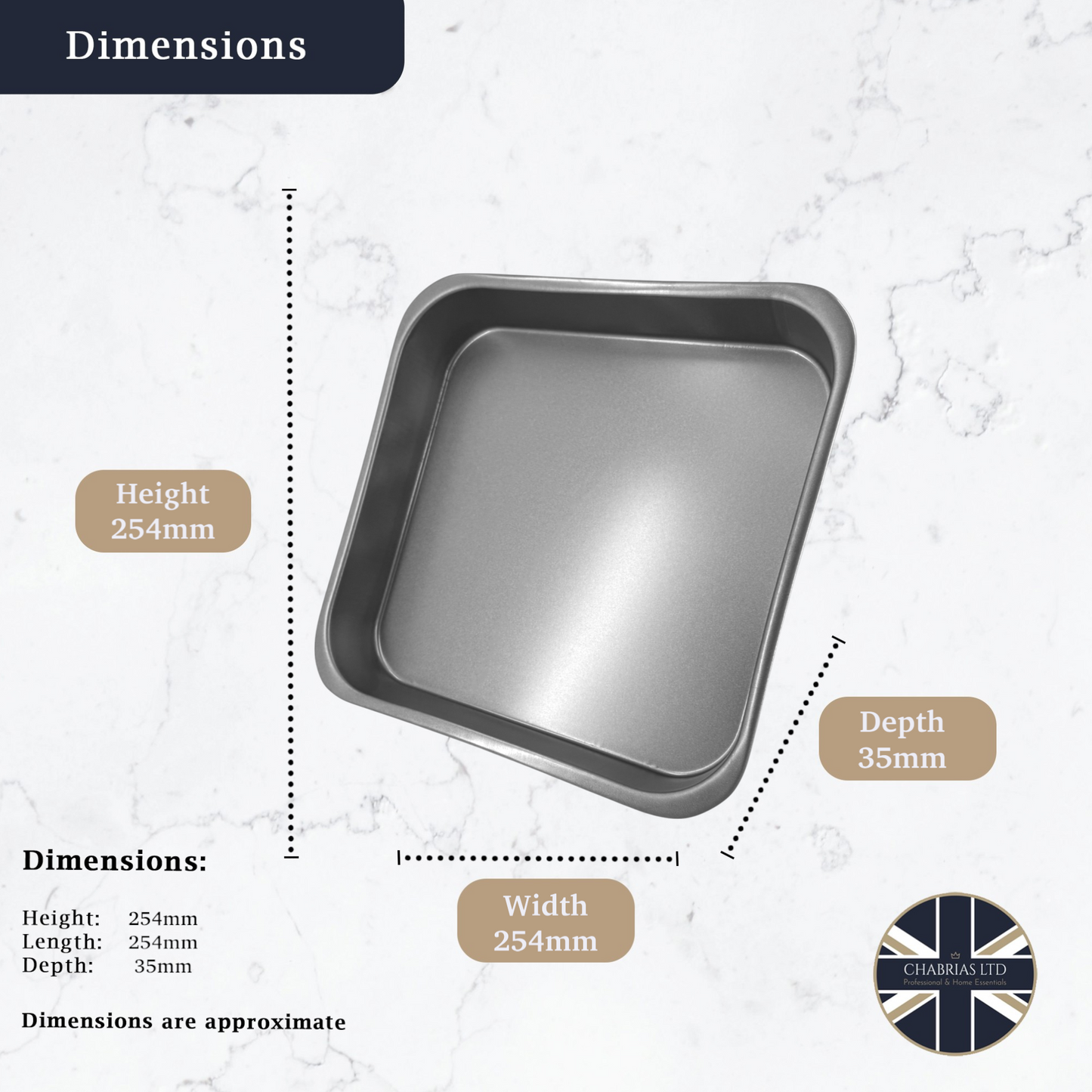 Non-Stick Square Sandwich Cake Tin, 10" (2 Piece) - Premium Kitchen from Chabrias Ltd - Just £13.99! Shop now at Chabrias Ltd