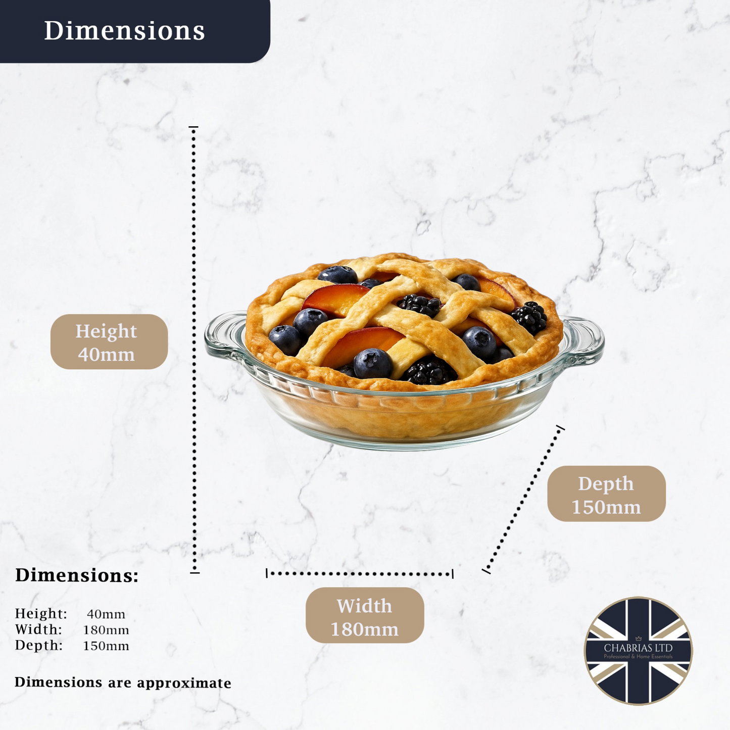 Mini Pie Plate with Handles Glass, (6 pack) - Premium Kitchen from Chabrias Ltd - Just £19.99! Shop now at Chabrias Ltd