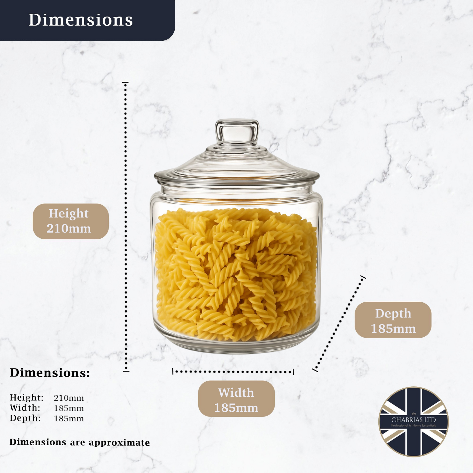 Glass Heritage Hill Jar, 3L - Premium Kitchen from Chabrias Ltd - Just £18.99! Shop now at Chabrias Ltd