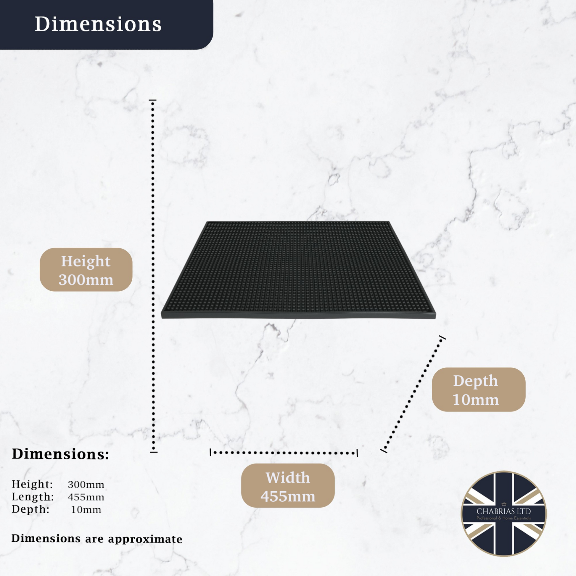 Premium Service Spill Rubber Mat, Black - Premium Home from Chabrias Ltd - Just £9.99! Shop now at Chabrias Ltd