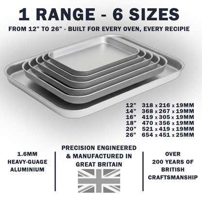 Samuel Groves Professional Aluminium Baking Tray - 14" - Made in England - Premium Kitchen from Chabrias Ltd - Just £12.99! Shop now at Chabrias Ltd