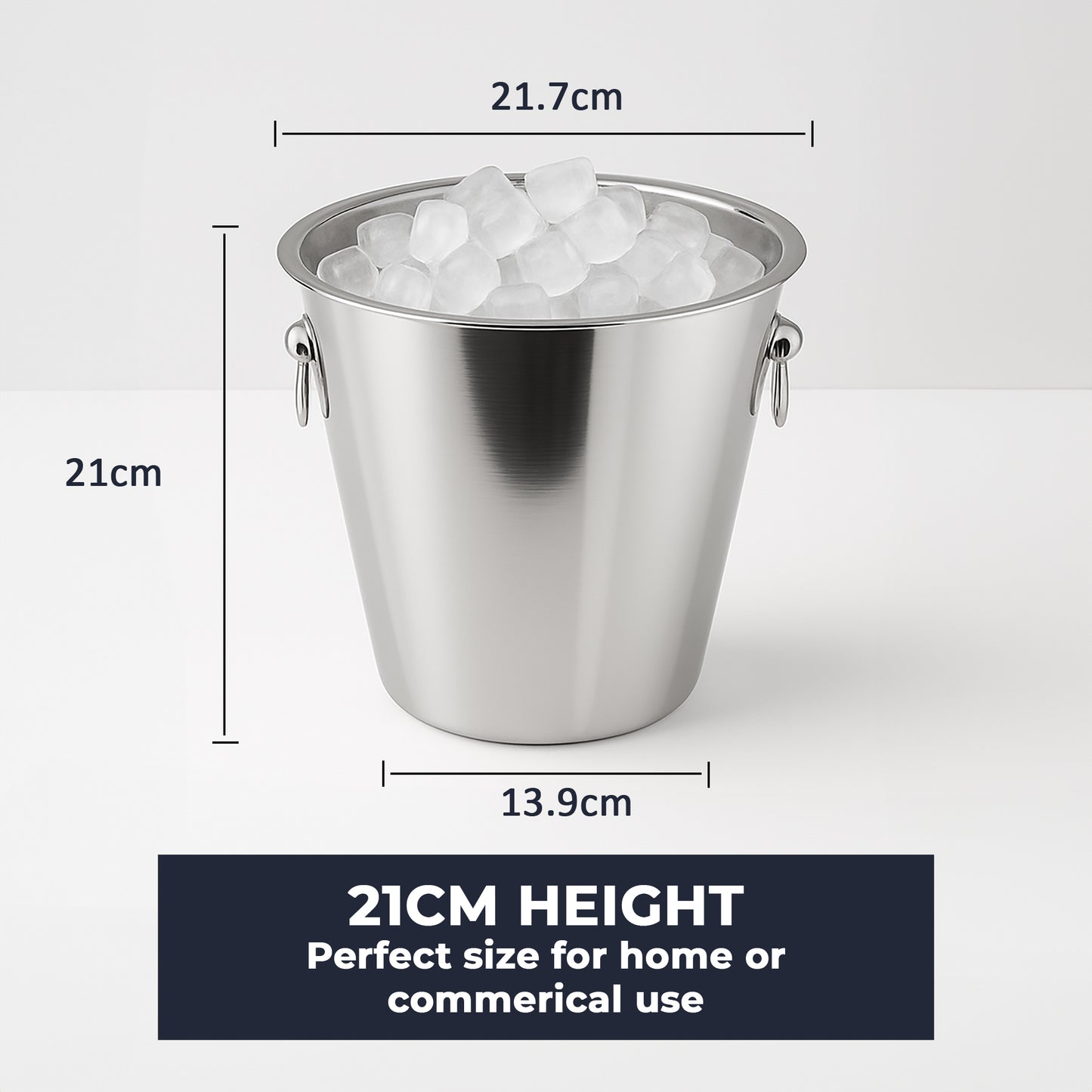 Stainless Steel 5 Litre Ice Bucket - 16 Pack - Sleek Metal Design for Wine, Champagne & Beverages