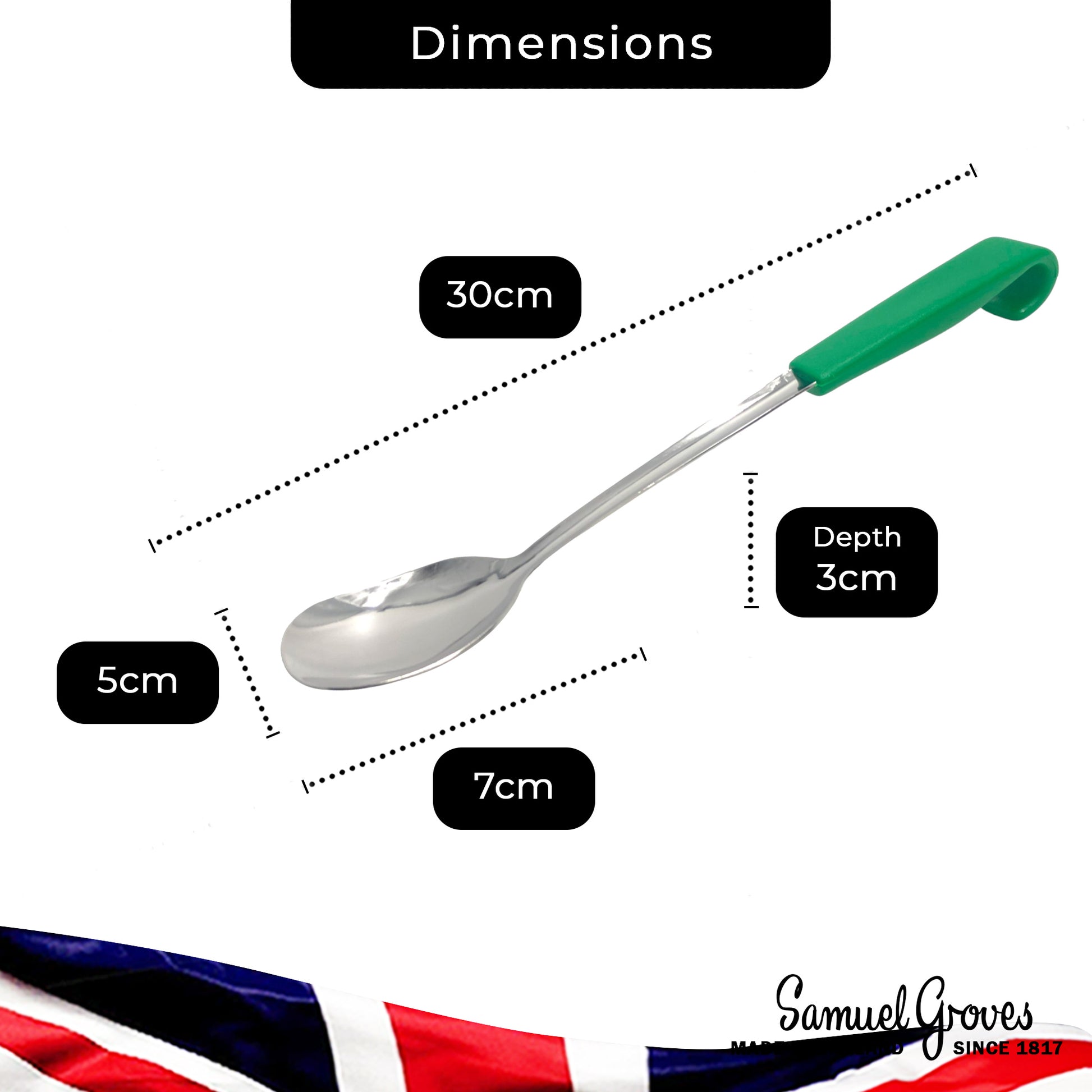 Le Buffet Solid Salad Serving Spoon Set – Stainless Steel with Heat-Resistant Handle (Green) - Premium Kitchen from Chabrias Ltd - Just £7.99! Shop now at Chabrias Ltd