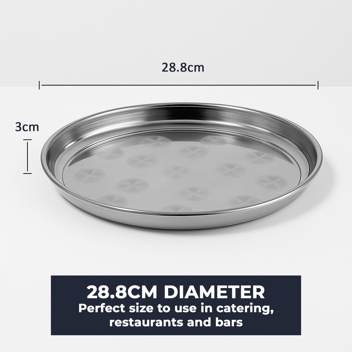 Chabrias Ltd Stainless Steel Round Serving Tray Mirror Finish - Premium Barware from Chabrias Ltd - Just £9.99! Shop now at Chabrias Ltd