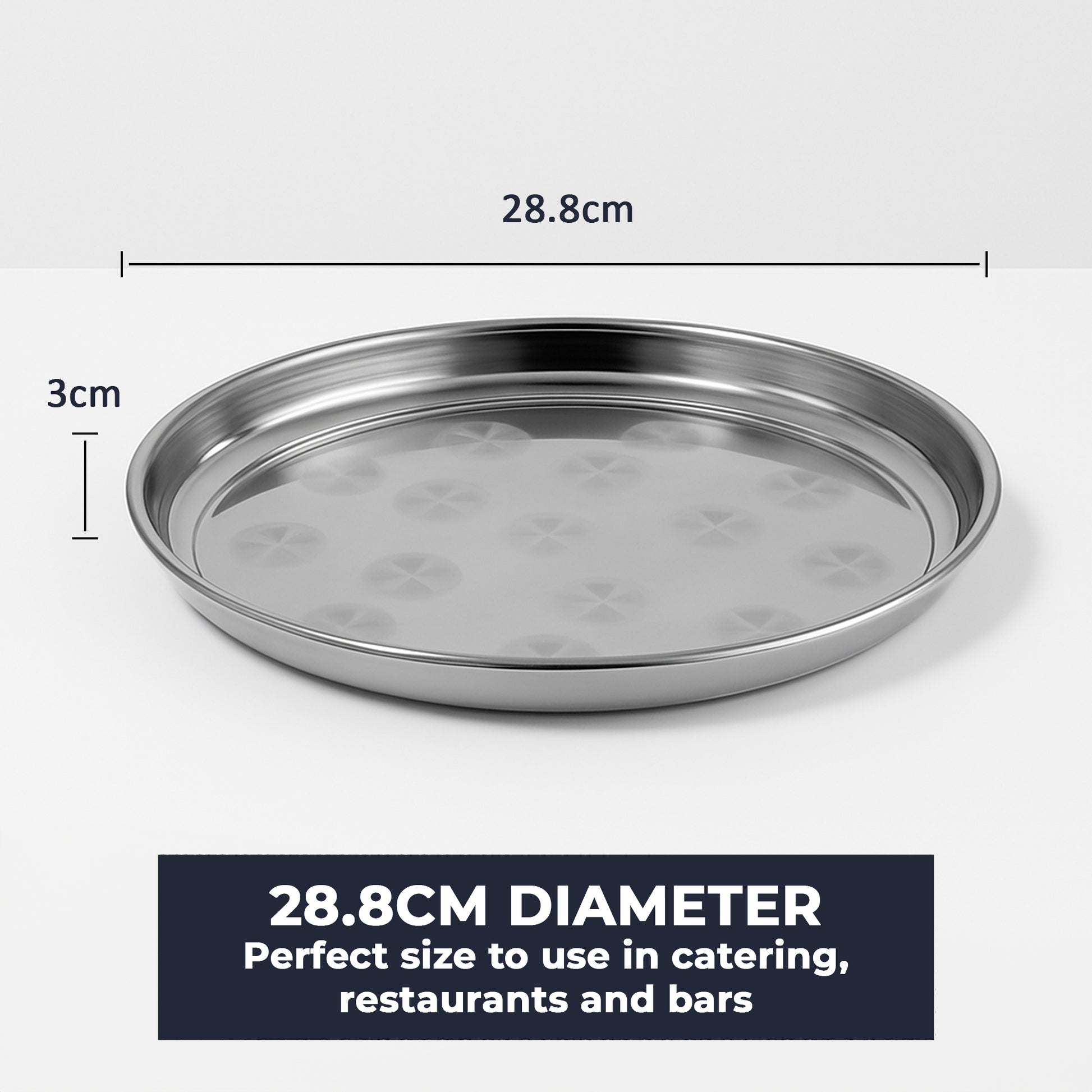 Chabrias Ltd Stainless Steel Round Serving Tray Mirror Finish - Premium Barware from Chabrias Ltd - Just £9.99! Shop now at Chabrias Ltd