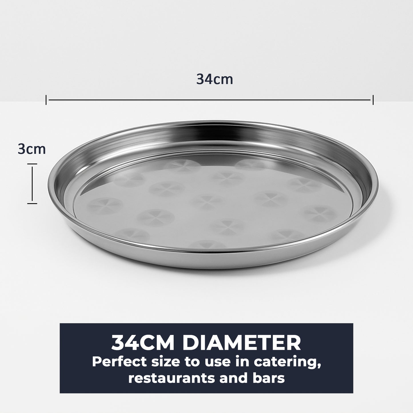 Chabrias Ltd Stainless Steel Round Serving Tray Mirror Finish - Premium Barware from Chabrias Ltd - Just £9.99! Shop now at Chabrias Ltd
