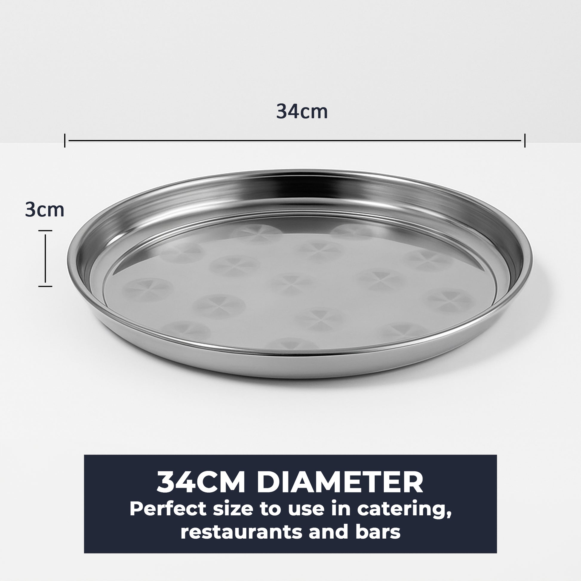 Chabrias Ltd Stainless Steel Round Serving Tray Mirror Finish - Premium Barware from Chabrias Ltd - Just £9.99! Shop now at Chabrias Ltd