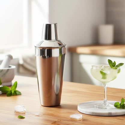 Premium Stainless Steel Cocktail Shaker Set 3 Piece 750ml Built-In Strainer Professional Bartender Kit Leakproof Dishwasher Safe