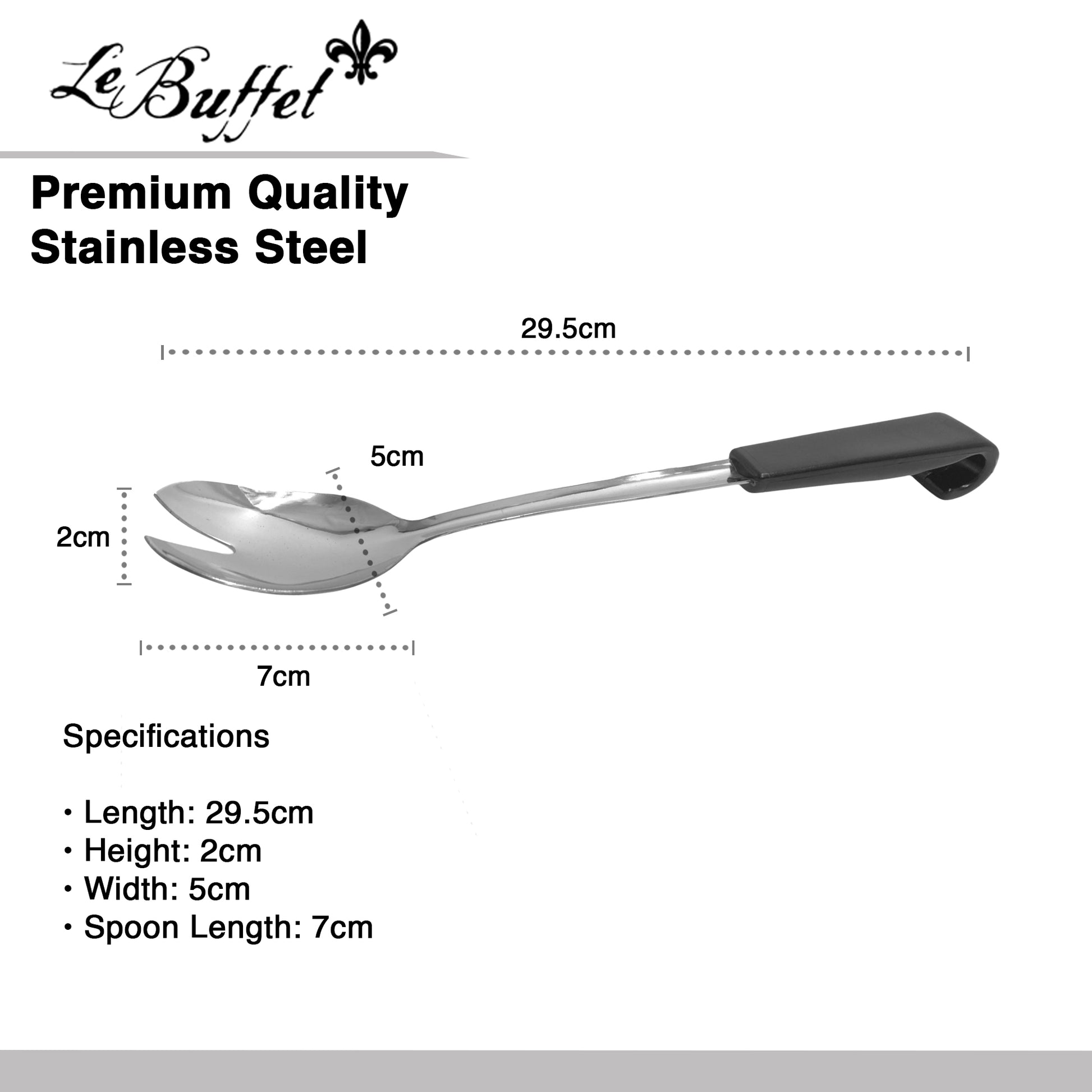 Le Buffet Salad Fork – Stainless Steel with Heat-Resistant Handle (Black) - Premium Kitchen from Chabrias Ltd - Just £7.99! Shop now at Chabrias Ltd