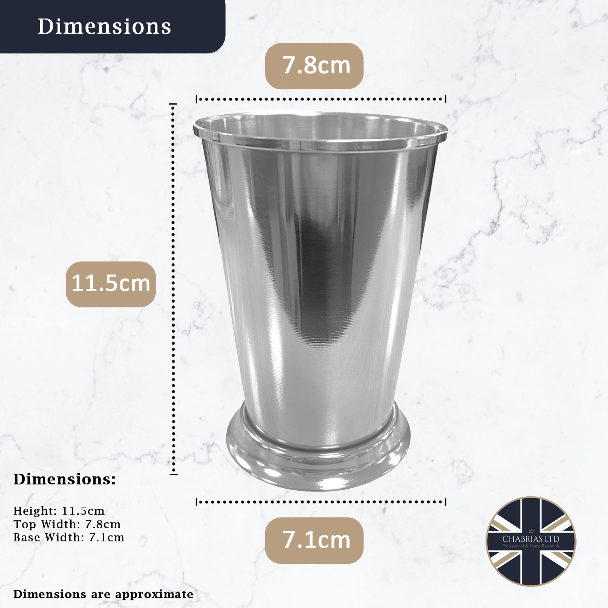 Julep Vintage Style Party Gin Cocktail Cup Stainless Steel 14oz / 400ml Metal Cup - Premium Kitchen from Chabrias Ltd - Just £8.54! Shop now at Chabrias Ltd