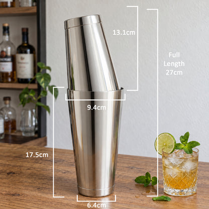 Boston Shaker with Weighted Base – Stainless Steel Professional Cocktail Shaker
