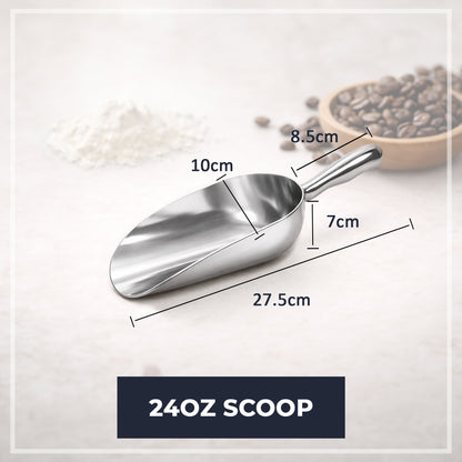 Multipurpose Aluminium Metal Scoops Set for Dry Goods - Sturdy Kitchen Scoops in Different Sizes