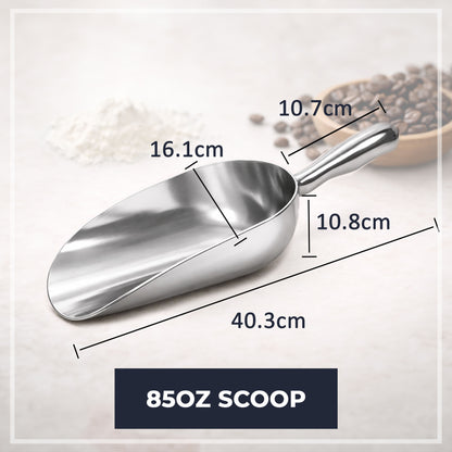 Multipurpose Aluminium Metal Scoops Set for Dry Goods - Sturdy Kitchen Scoops in Different Sizes