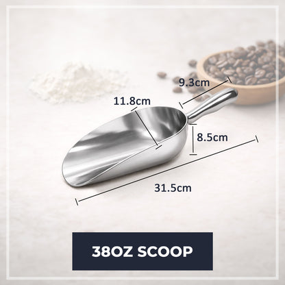 Multipurpose Aluminium Metal Scoops Set for Dry Goods - Sturdy Kitchen Scoops in Different Sizes