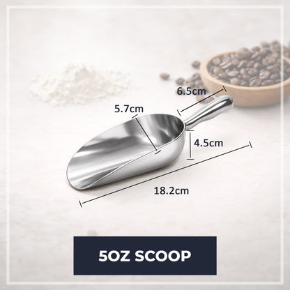 Multipurpose Aluminium Metal Scoops Set for Dry Goods - Sturdy Kitchen Scoops in Different Sizes