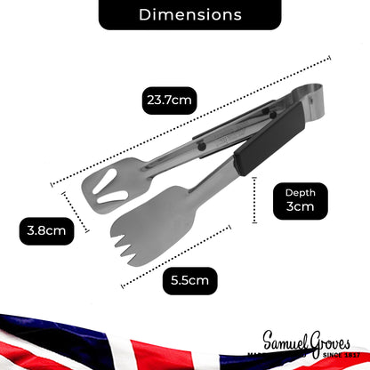 Le Buffet Stainless Steel Serving Tongs – Colour Coded Handles (Black) - Premium Kitchen from Chabrias Ltd - Just £7.99! Shop now at Chabrias Ltd