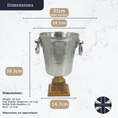Deluxe 6.5 Litre Vintage "Cuvée de Prestige Champagne" Bucket on Elegant Wooden Stand - Premium Kitchen from Chabrias Ltd - Just £67.99! Shop now at Chabrias Ltd
