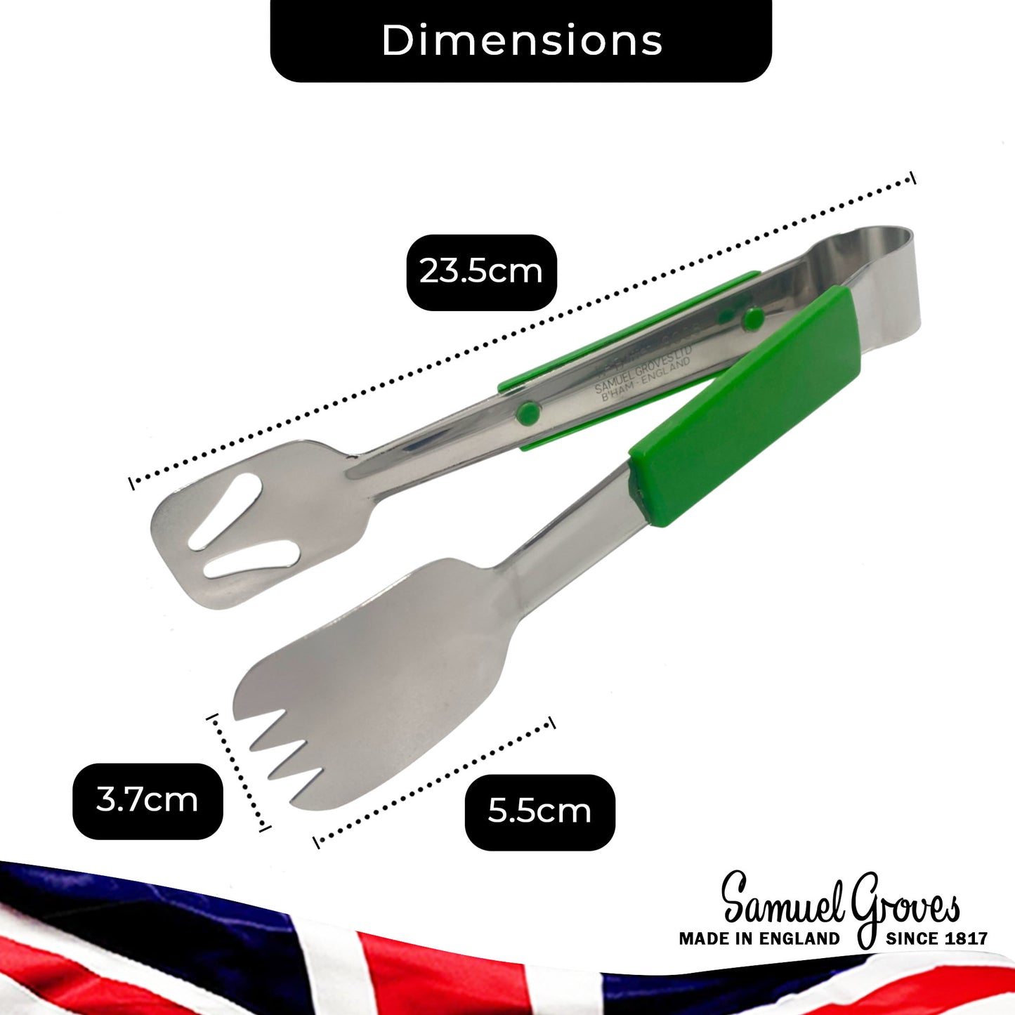 Le Buffet Stainless Steel Serving Tongs – Colour Coded Handles (Green) - Premium Kitchen from Chabrias Ltd - Just £7.99! Shop now at Chabrias Ltd