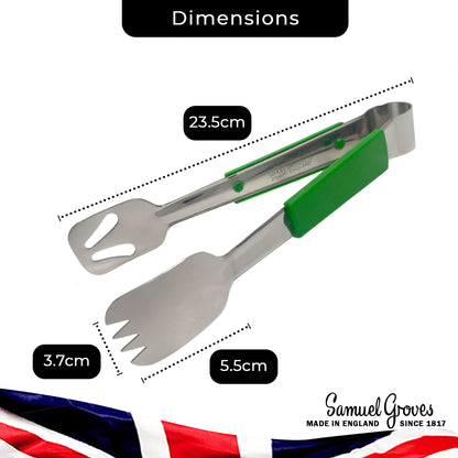 Le Buffet Stainless Steel Serving Tongs – Colour Coded Handles (Green) - Premium Kitchen from Chabrias Ltd - Just £7.99! Shop now at Chabrias Ltd