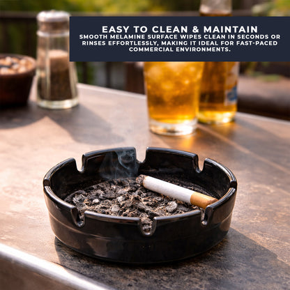 4" Melamine Ashtray, Black (72 pack)
