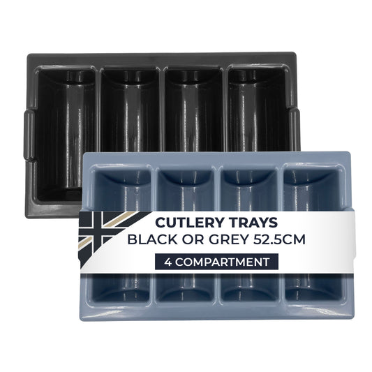 Chabrias Ltd Durable 4 Compartment GN 1/1 Cutlery Tray - Restaurant Grade, Easy-to-Clean Organizer,Efficient Kitchen Storage in Restaurants, Schools, and Commercial Use