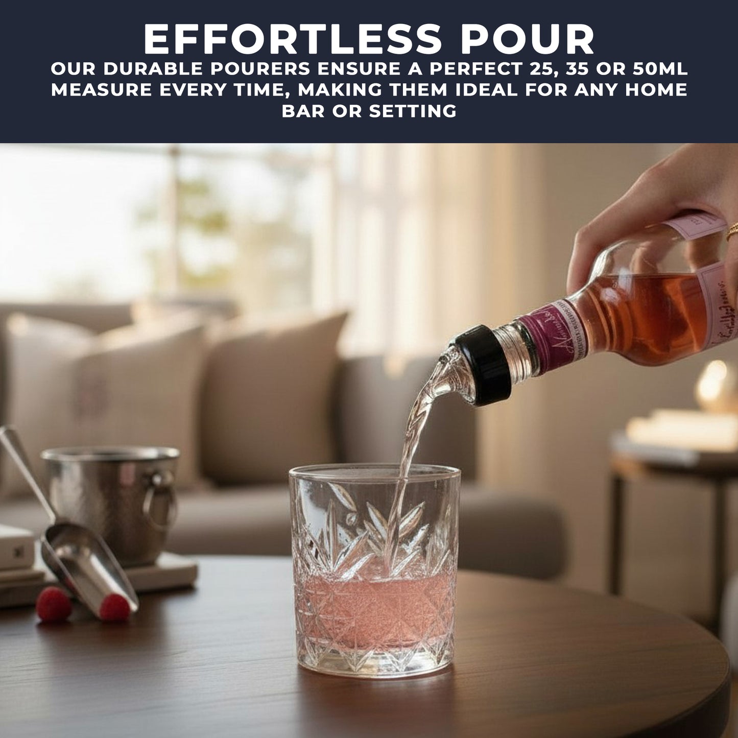 25ml Clear Measured Liquor Bottle Pourers UK Made 6 Pack