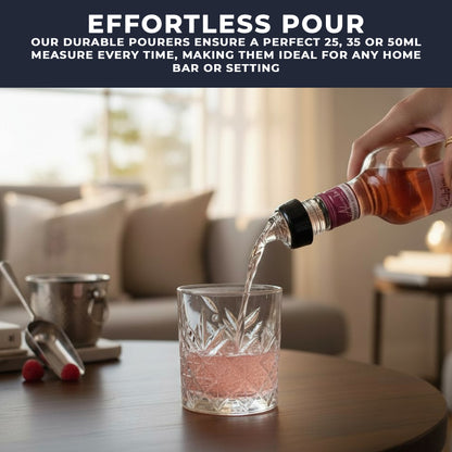 25ml Clear Measured Liquor Bottle Pourers UK Made 6 Pack