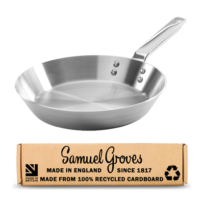 Samuel Groves Stainless Steel Frying Pan 26cm Professional-Grade Cookware for Home & Kitchen