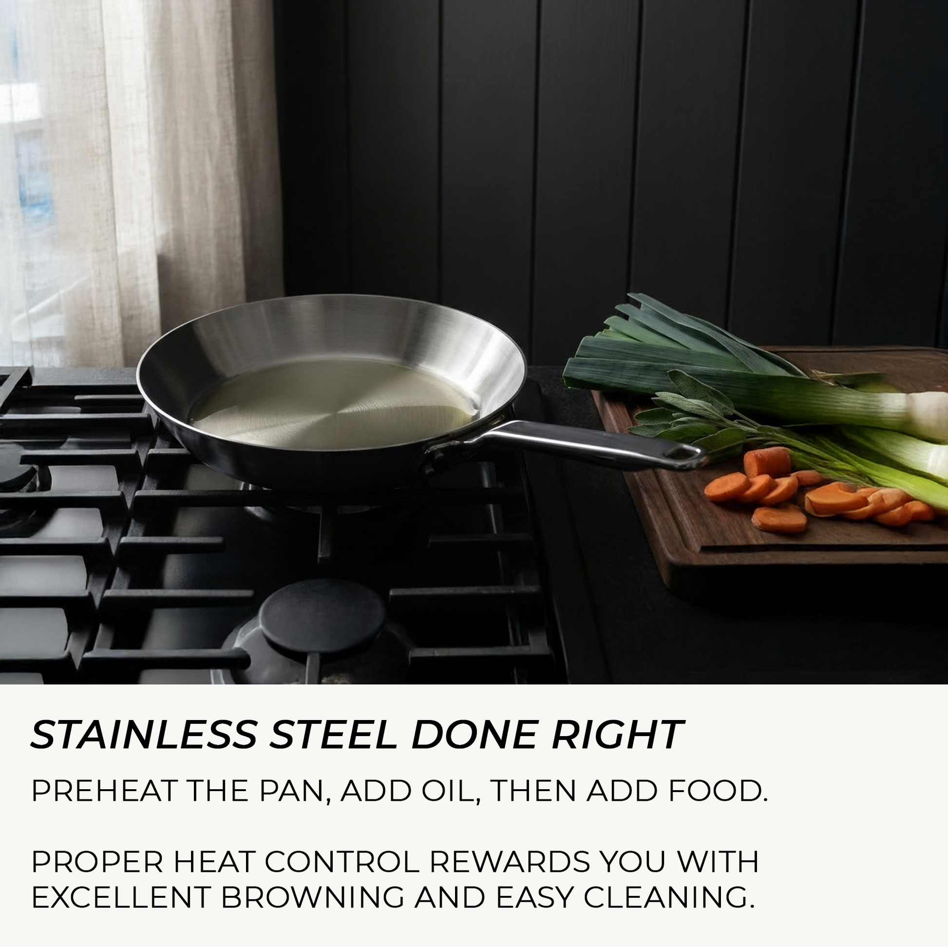 Samuel Groves Elegance Range 20cm frying pan with brushed stainless steel finish