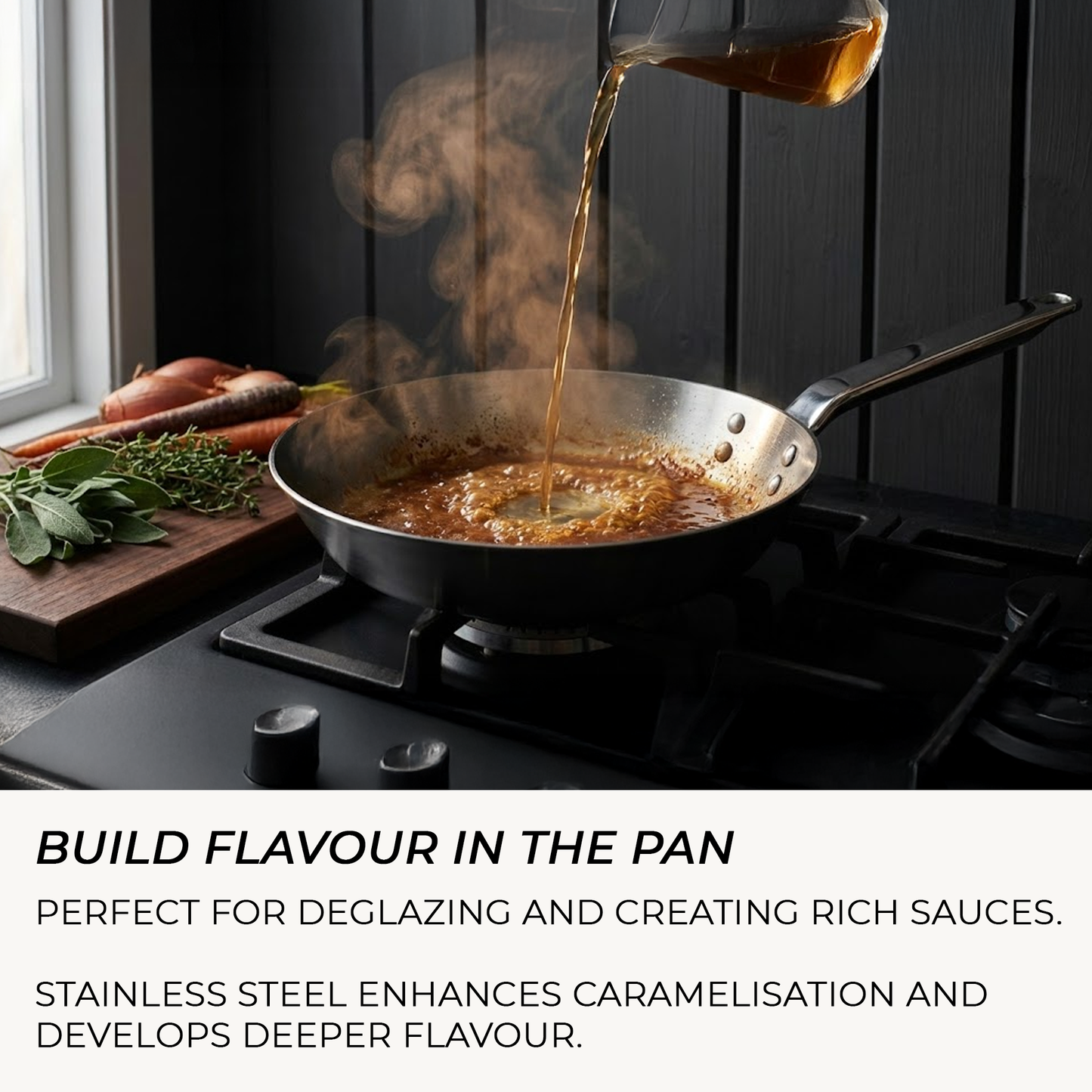 Samuel Groves Stainless Steel Frying Pan 26cm Professional-Grade Cookware for Home & Kitchen