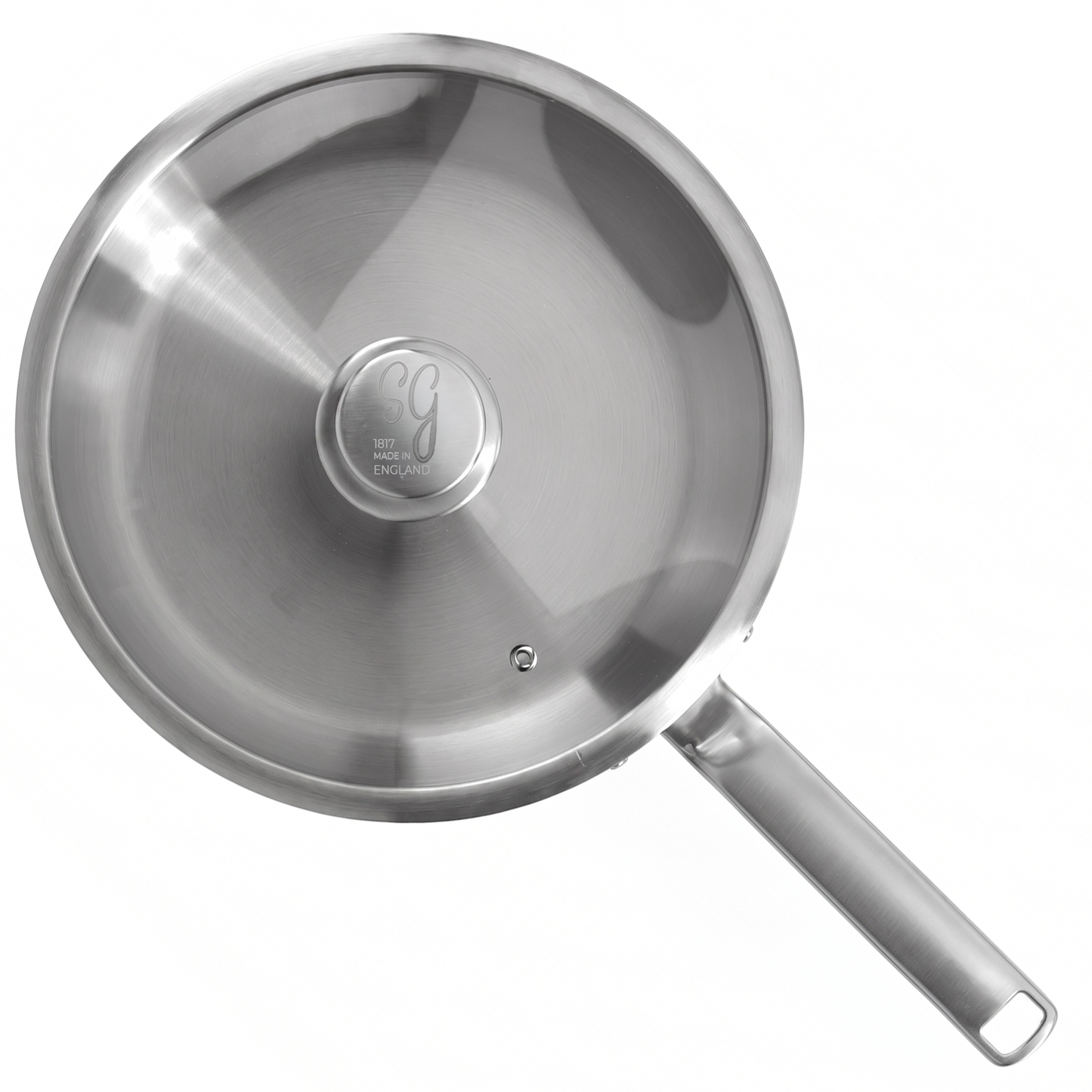 26cm stainless steel chef pan with lid for sautéing, simmering, frying and family cooking